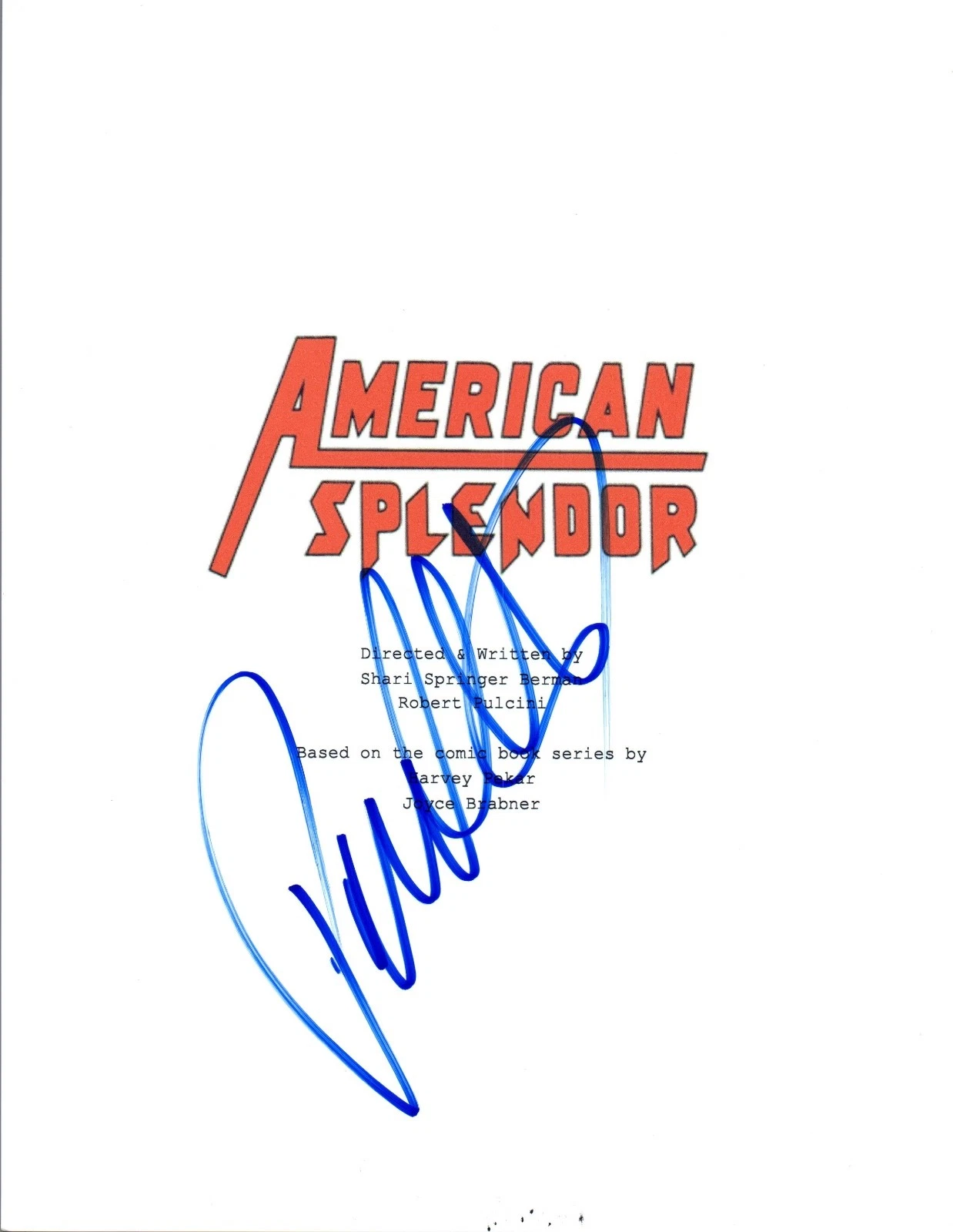 PAUL GIAMATTI  SIGNED AUTOGRAPHED AMERICAN SPLENDOR FULL MOVIE SCRIPT COA VD COLLECTIBLE MEMORABILIA