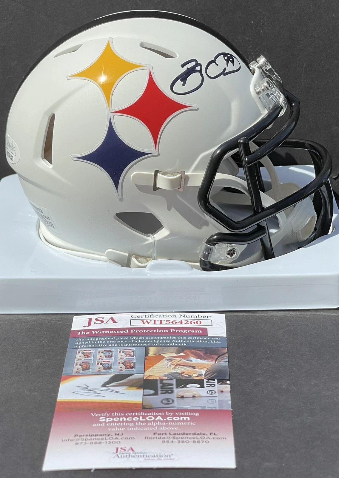 Brett Keisel Signed Autographed Pittsburgh Steelers AMP Mini Helmet JSA