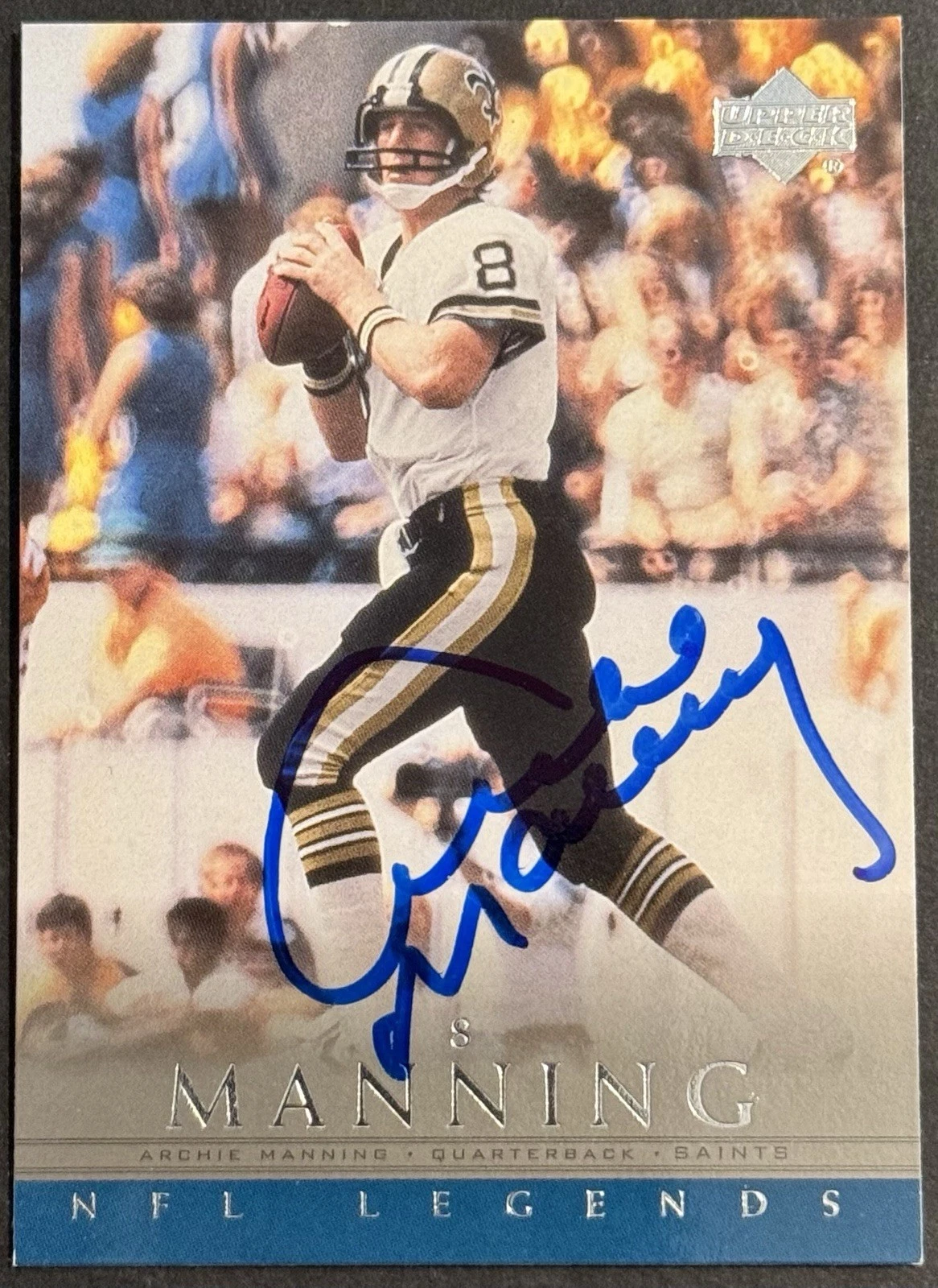 Archie Manning Signed 2000 Upper Deck Legends Card Saints BAS Beckett COA