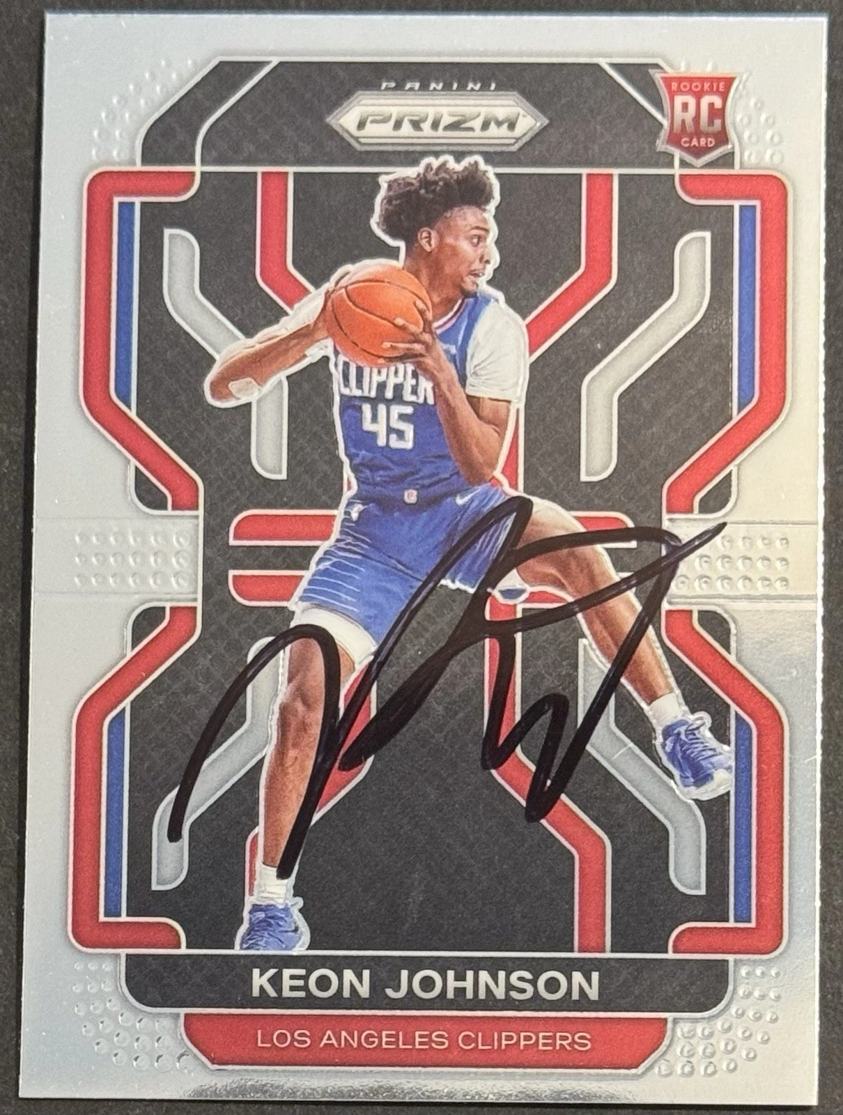 Keon Johnson 2020-21 Prizm Rookie Card Clippers BAS Beckett COA