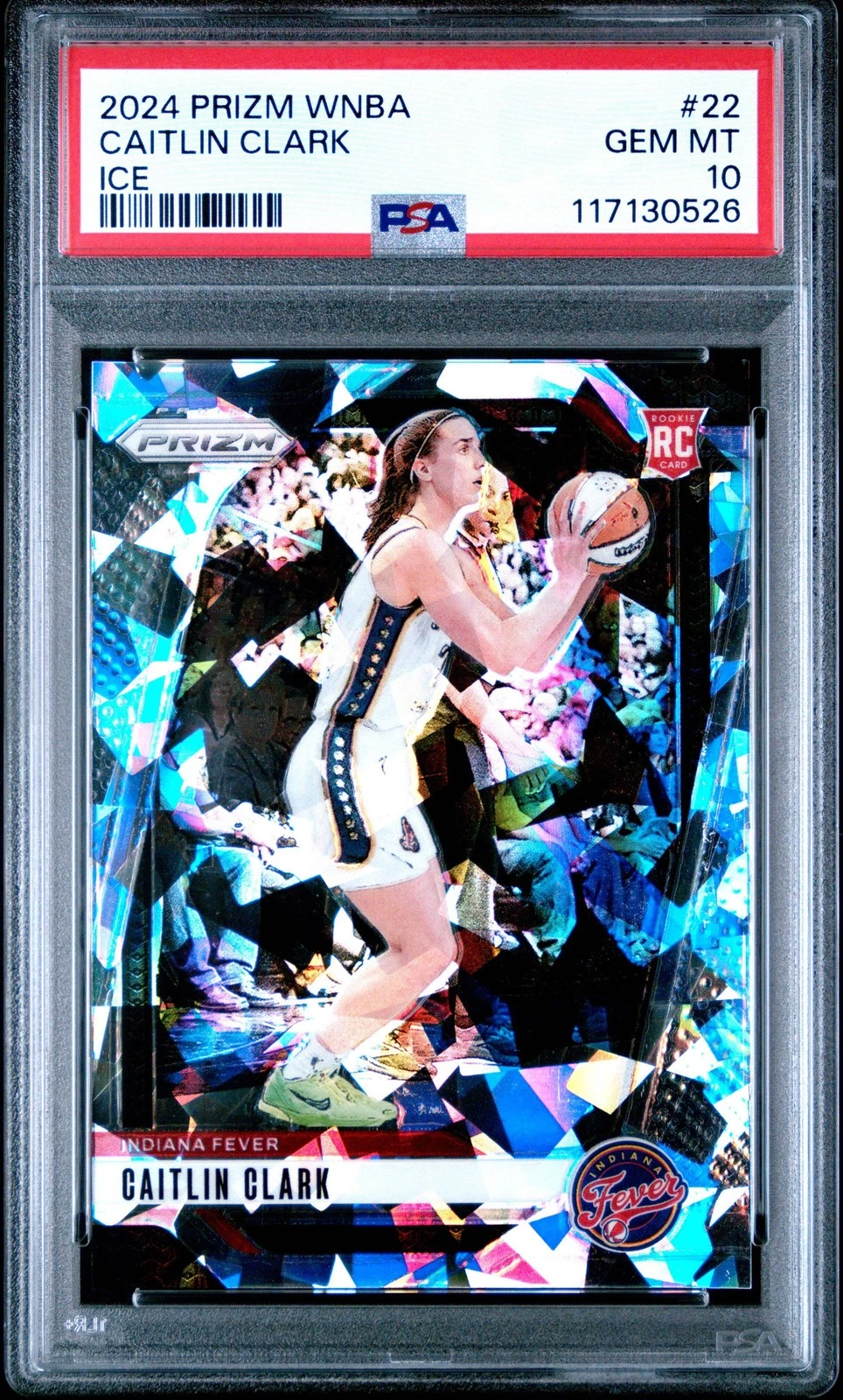 Graded 2024 Panini Prizm Caitlin Clark #22 Ice Rookie RC Basketball Card PSA 10