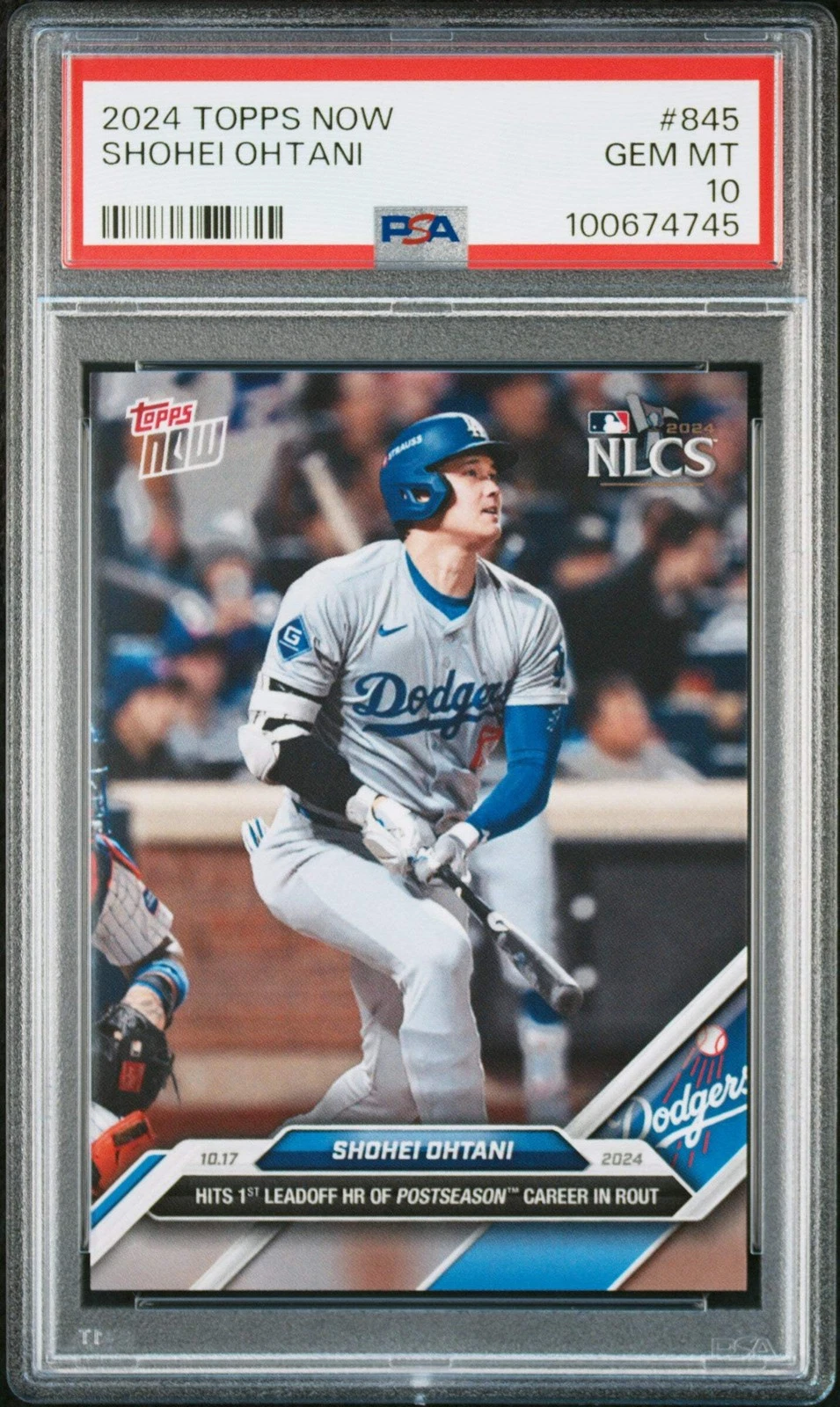 Graded 2024 Topps Now Shohei Ohtani #845 NLCS Baseball Card PSA 10 Gem Mint