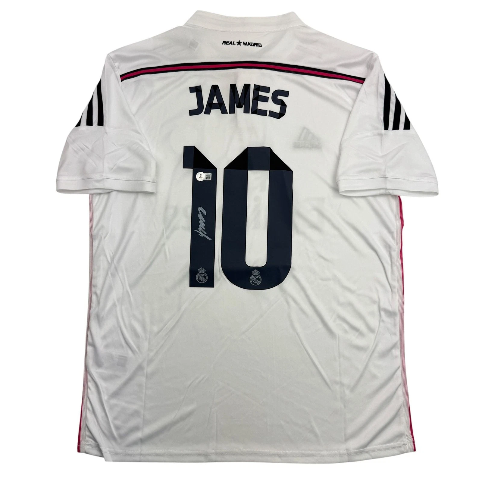 Autographed/Signed James Rodriguez Real Madrid White Soccer Jersey BAS COA