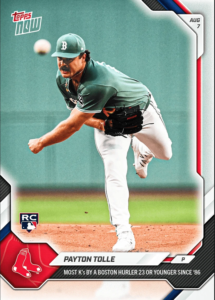 2026 Topps Now Payton Tolle #530 Boston Red Sox Rookie RC Baseball Card