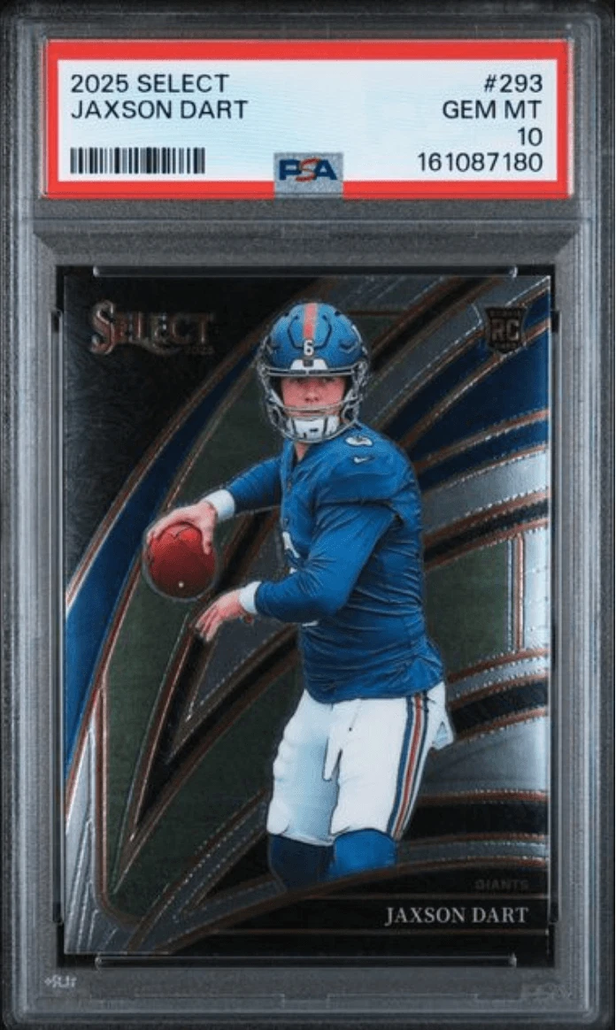 Graded 2025 Panini Select Jaxson Dart #293 Rookie RC Football Card PSA 10