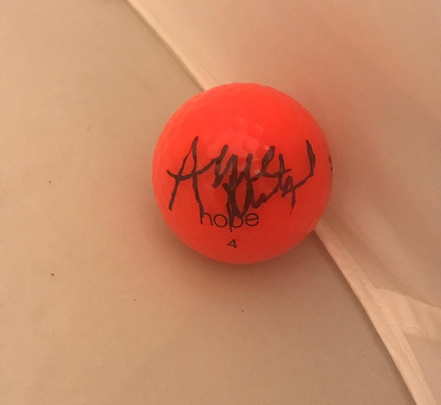 Anna Nordqvist signed Hot Pink Wilson Hope Golf Ball autographed LPGA Sweden