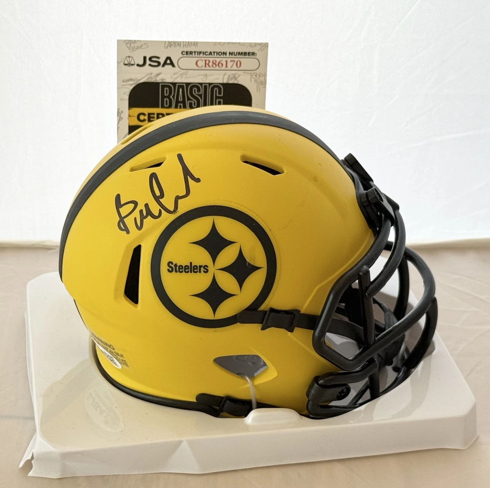 Bill Cowher signed Pittsburgh Steelers Rave mini helmet autographed JSA