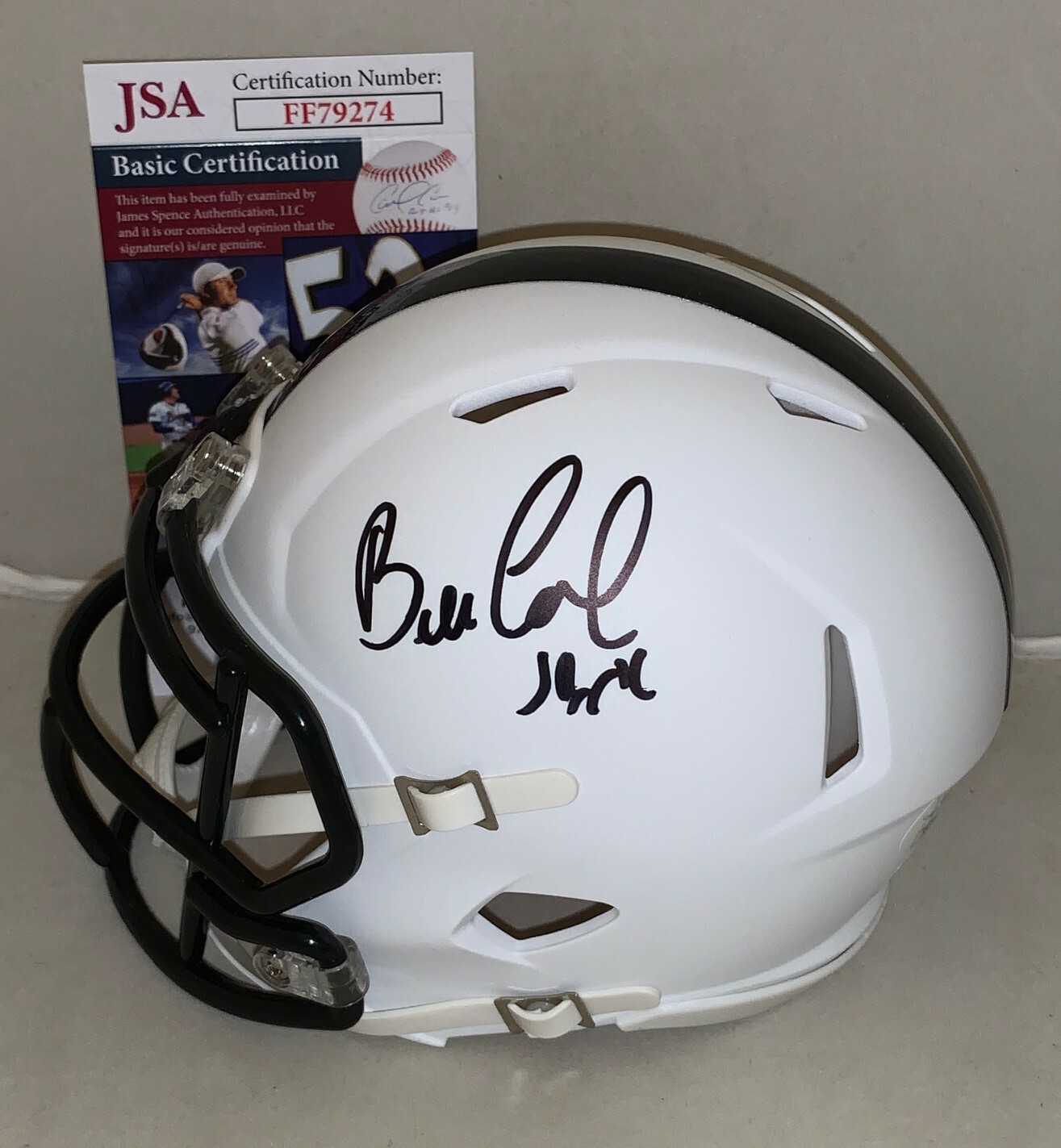 Bill Cowher signed Pittsburgh Steelers Amp mini helmet autographed JSA