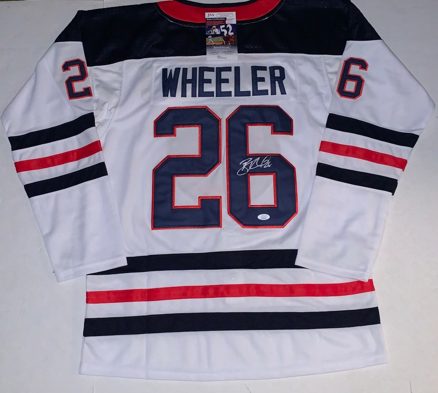 Blake Wheeler signed Winnipeg Jets jersey autographed JSA