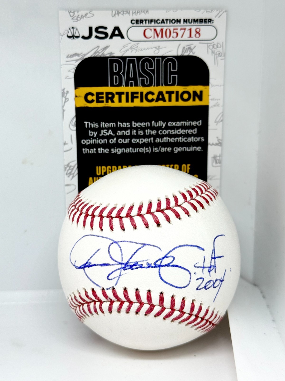 Dennis Eckersley Red Sox A's signed MLB Baseball Ball W/ HOF Inscription JSA