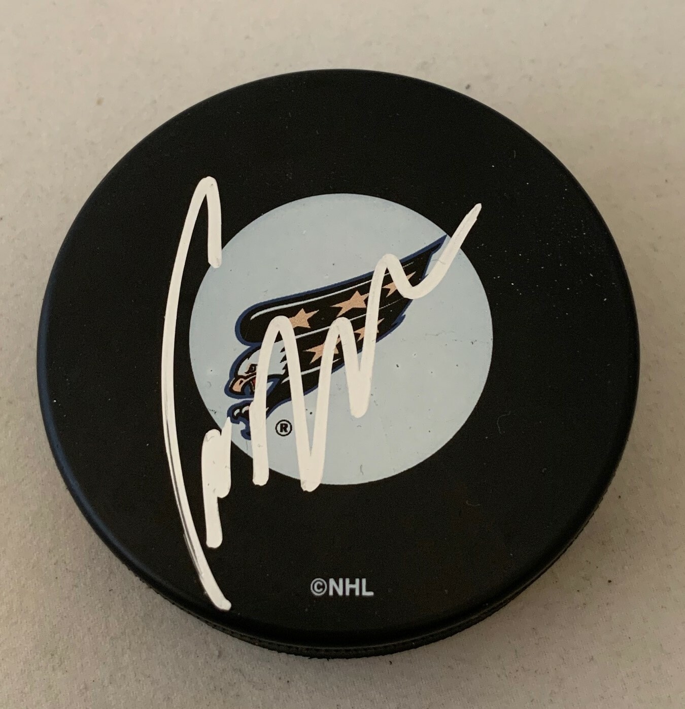 Craig Berube signed Washington Capitals puck autographed Caps