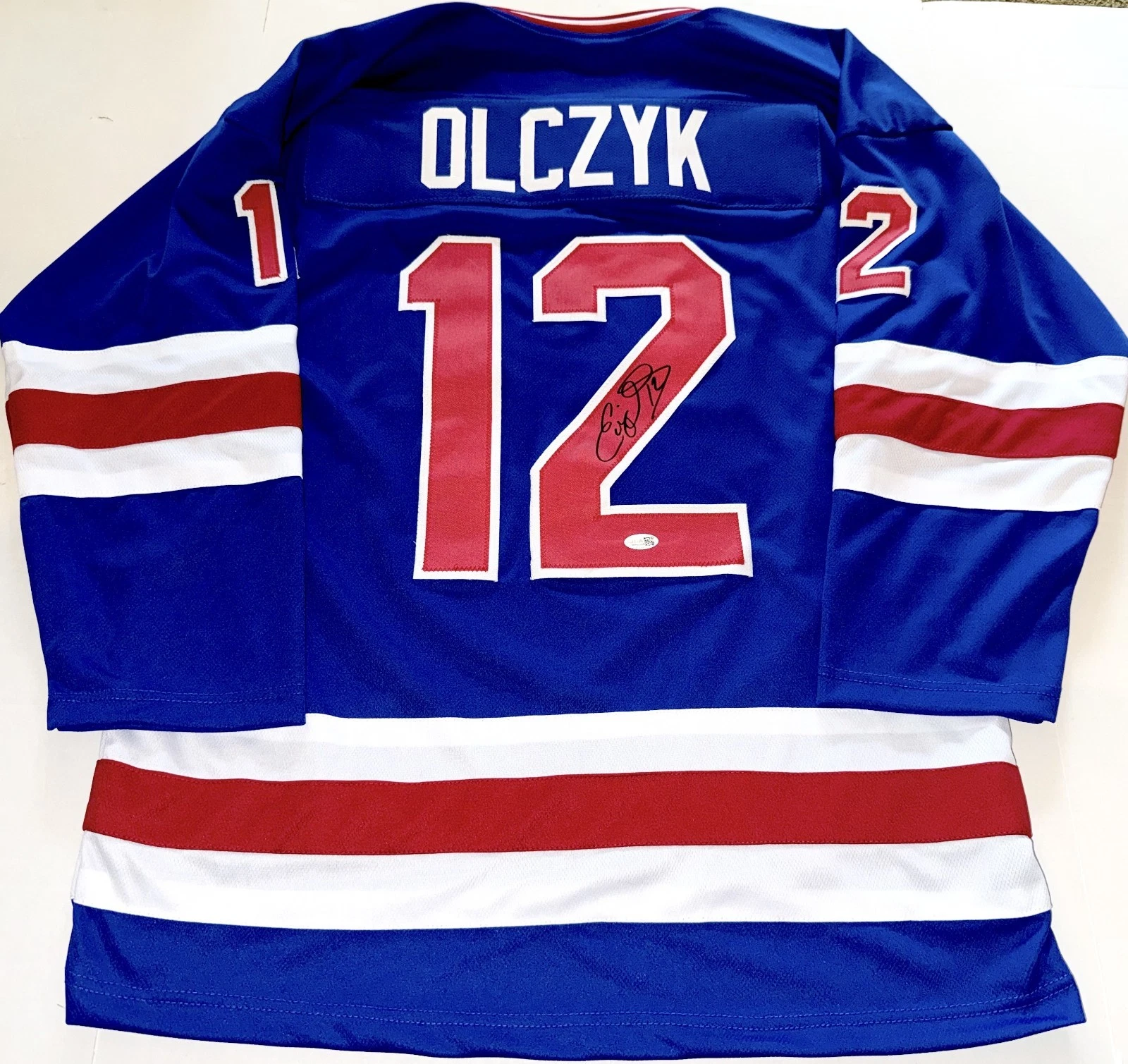 Eddie Olczyk Team USA signed Custom jersey autographed JSA Witnessed