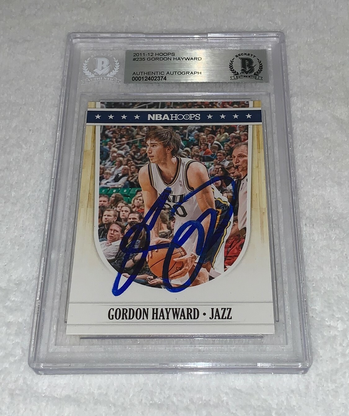 Gordon Hayward Utah Jazz signed 2011-12 Panini NBA Hoops Card BAS Beckett