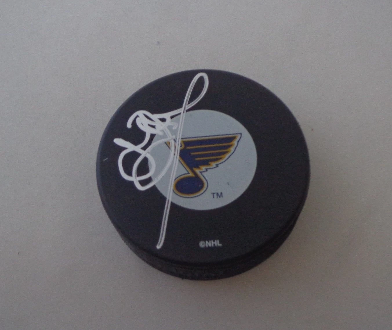 John Davidson signed St. Louis Blues puck autographed