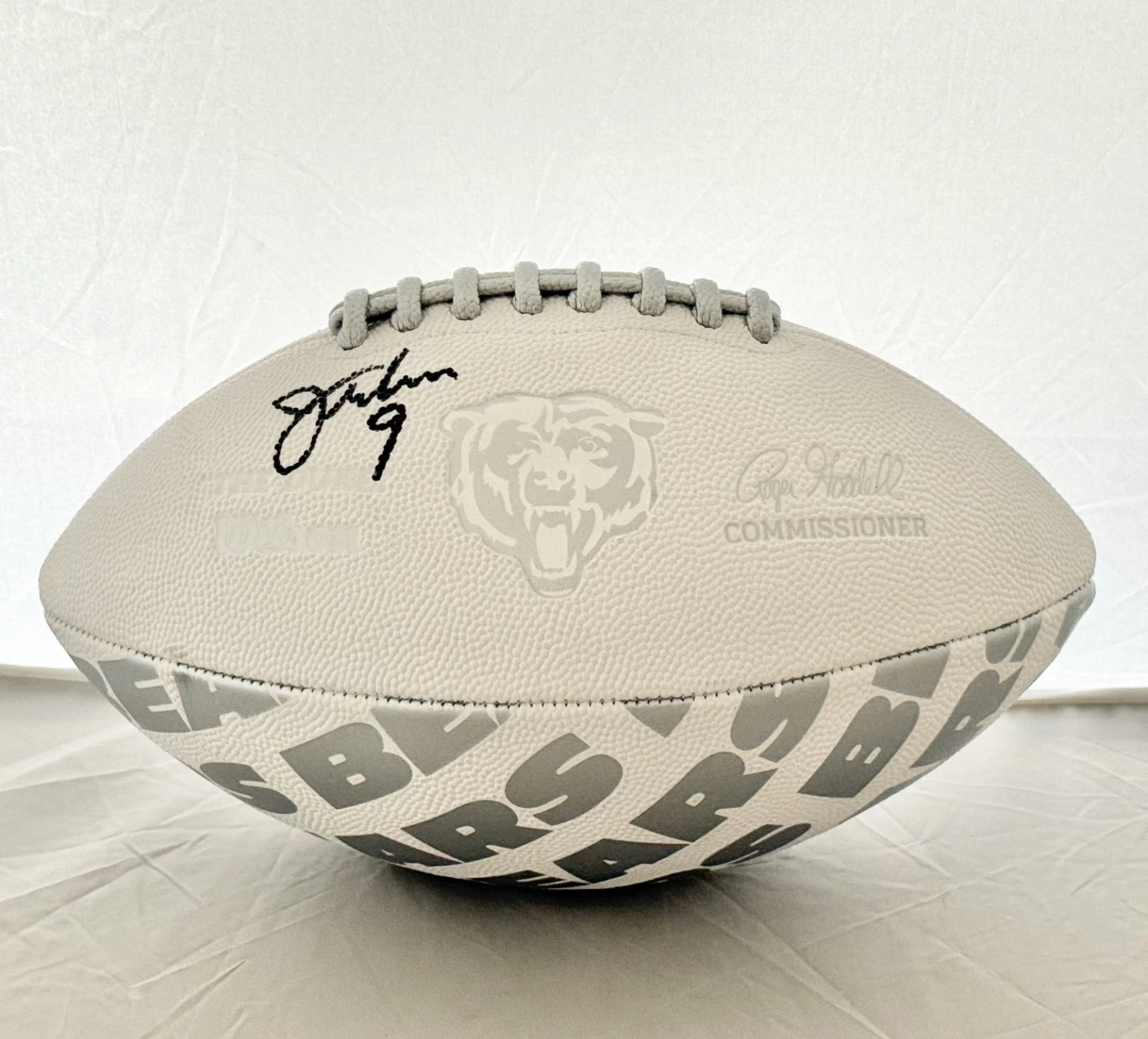 Jim McMahon signed Chicago Bears Logo Football autographed JSA Witnessed