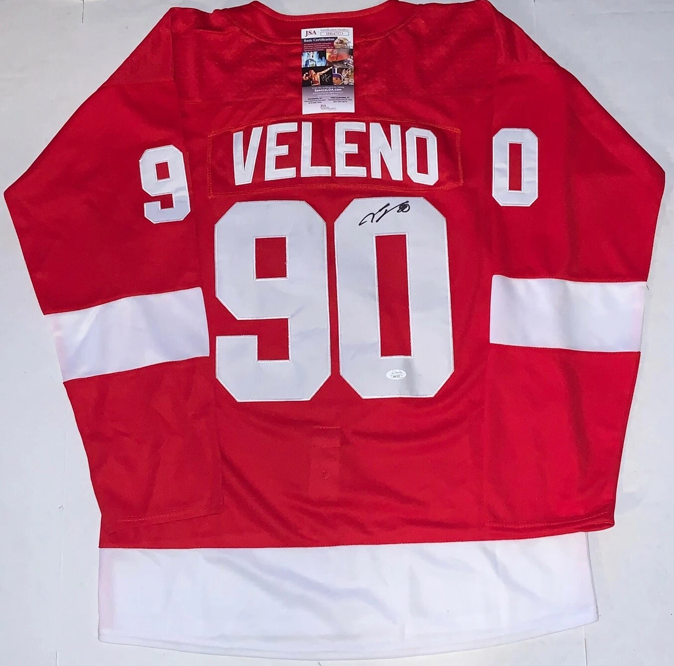 Joe Veleno signed Detroit Red Wings jersey autographed JSA