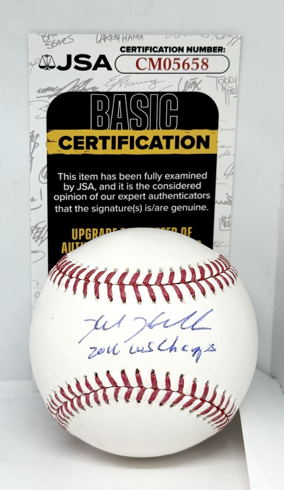 Kyle Hendricks Chicago Cubs signed MLB Baseball Ball + WS Champ Inscription JSA
