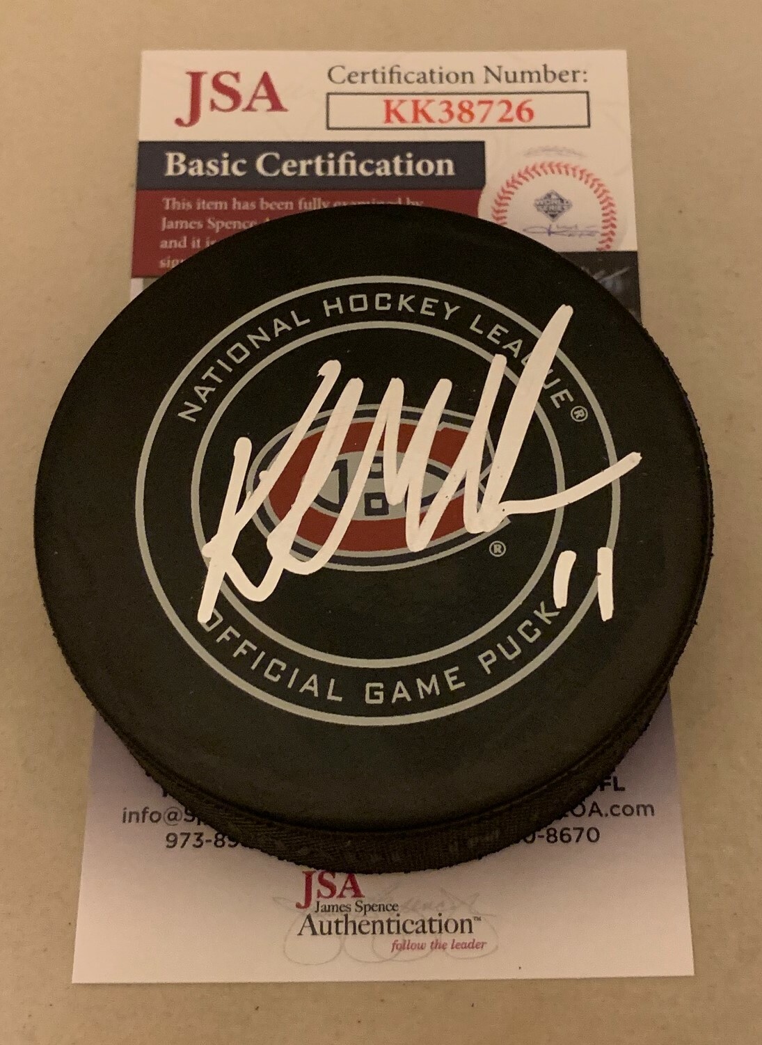 Kirk Muller signed Montreal Canadiens Official Game Puck autographed Habs JSA