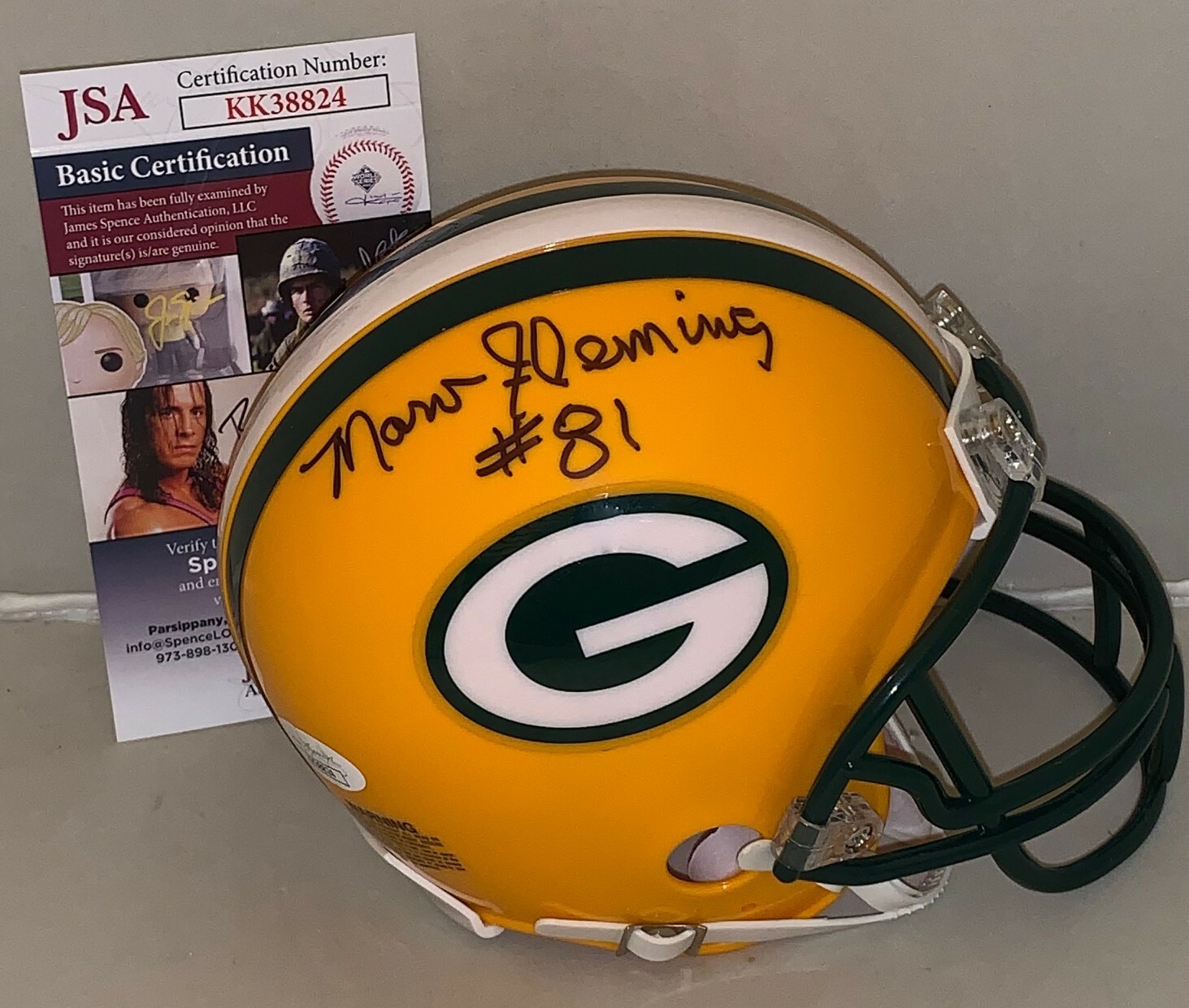 Marv Fleming signed Green Bay Packers mini helmet autographed JSA