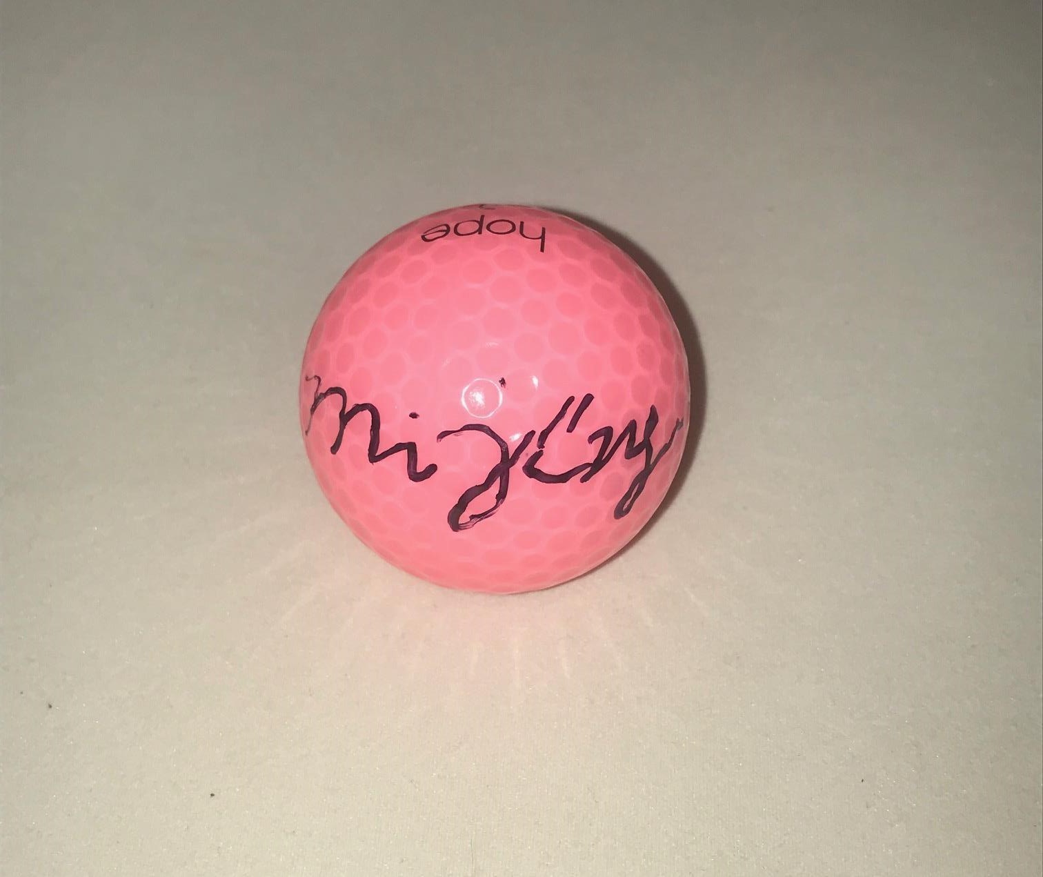 Mina Harigae signed Pink Wilson Hope Golf Ball autographed LPGA USA