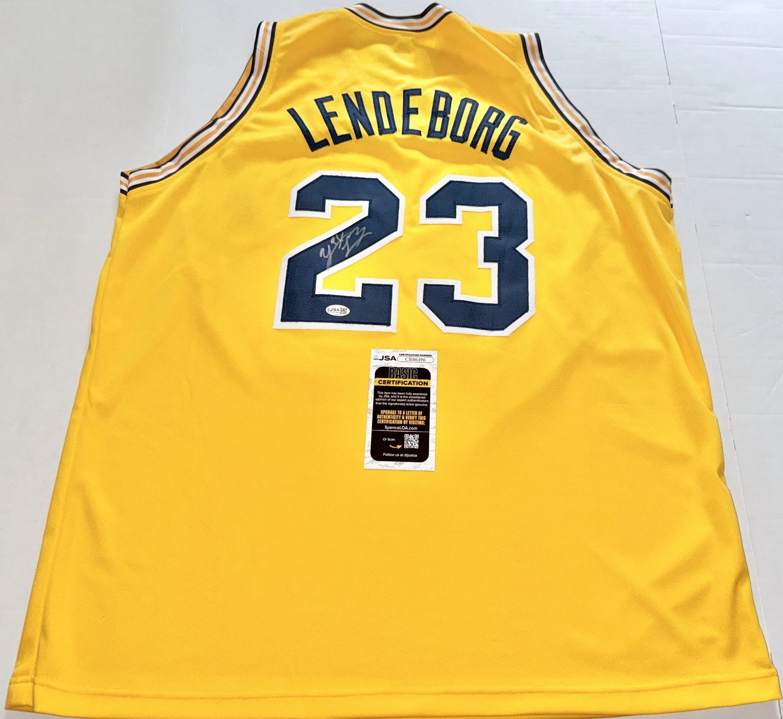 Yaxel Lendeborg Michigan Wolverines signed Custom jersey autographed JSA COA