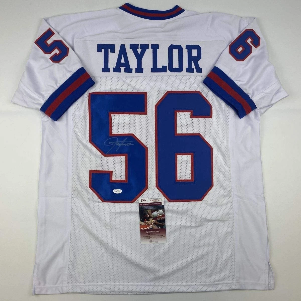Autographed/Signed LAWRENCE TAYLOR New York White Jersey JSA COA Auto