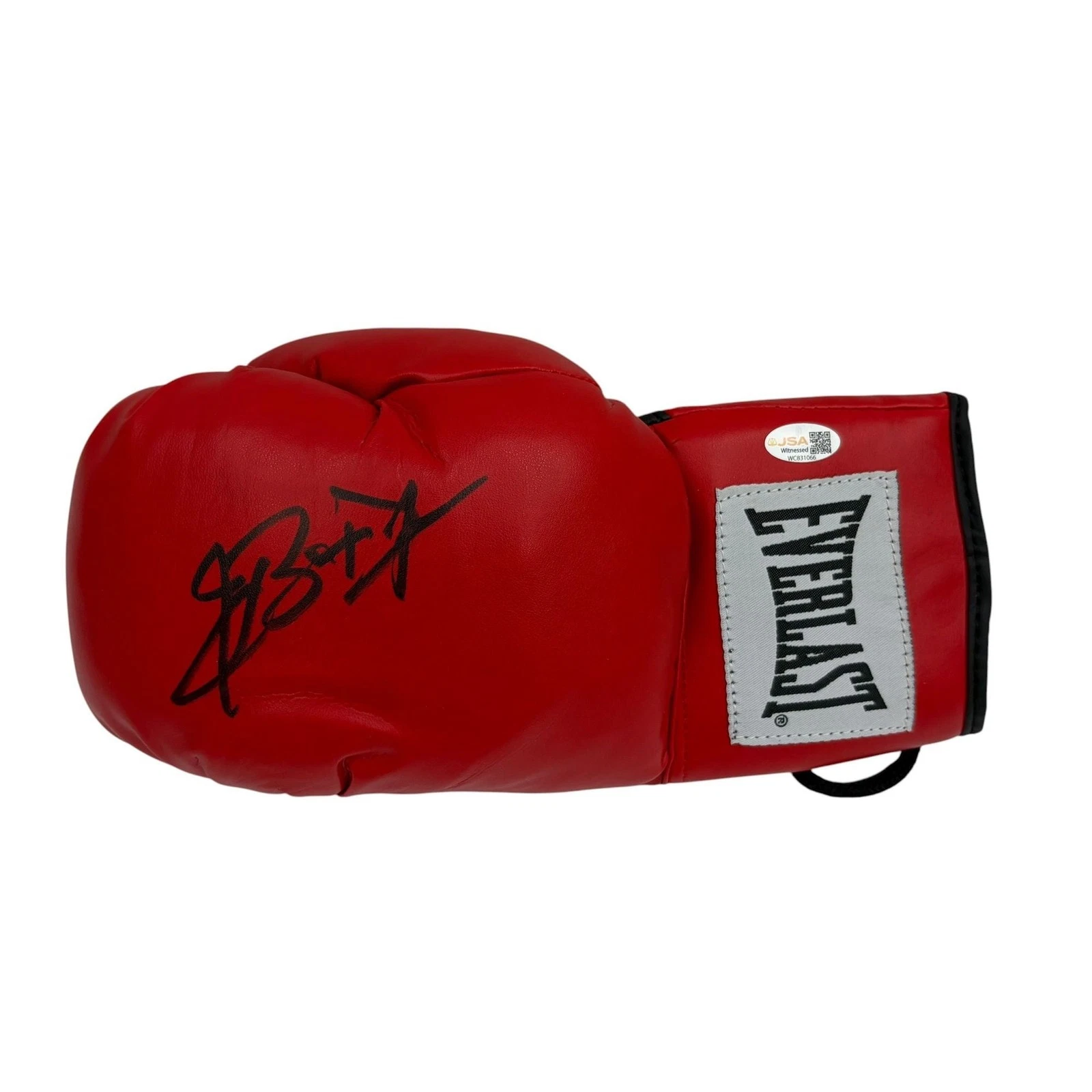 Autographed/Signed James Buster Douglas Red Everlast Boxing Glove JSA COA