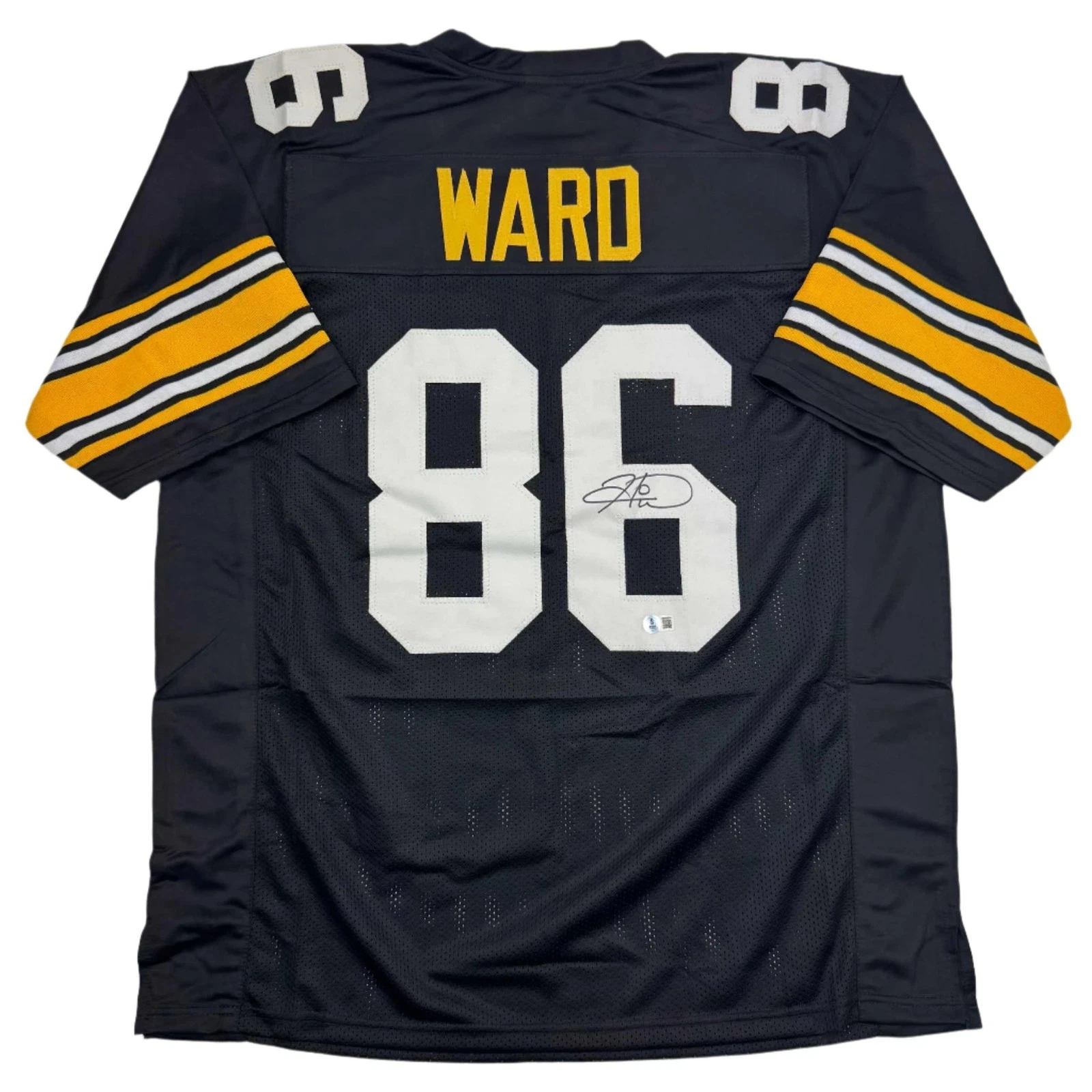 Autographed/Signed Hines Ward Pittsburgh Black Retro Jersey Beckett COA