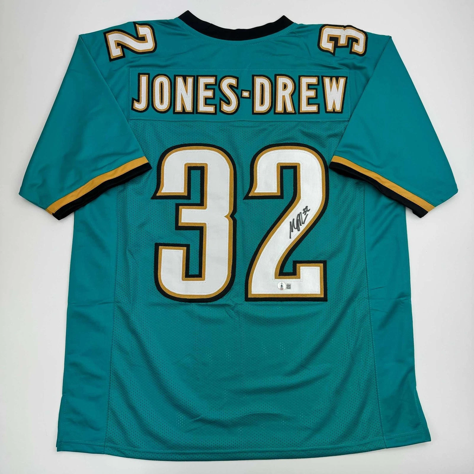 Autographed/Signed Maurice Jones-Drew Jacksonville Teal Jersey BAS COA