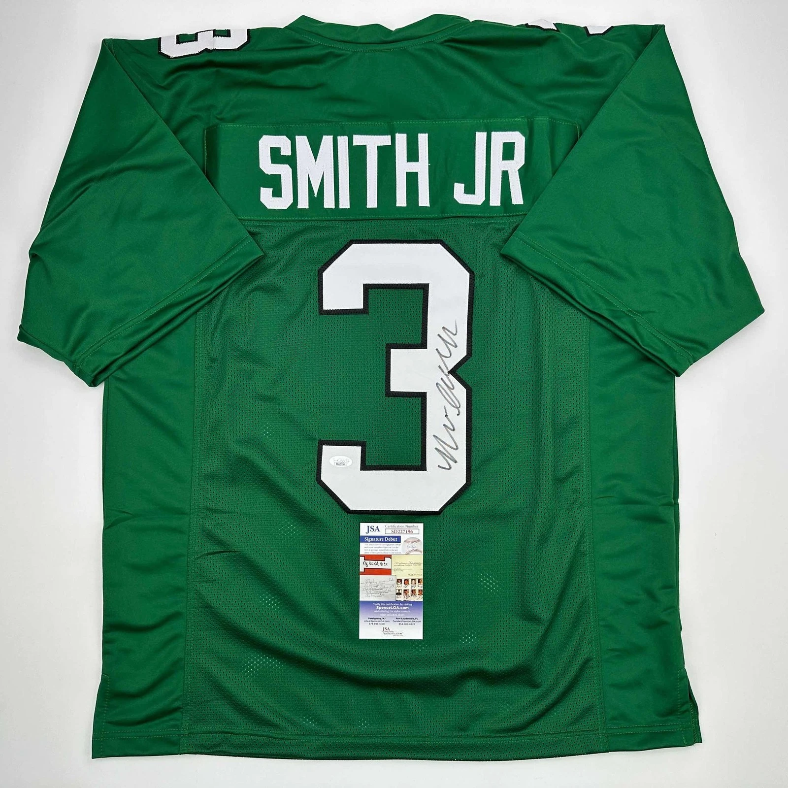 Autographed/Signed Nolan Smith Jr. Philadelphia Kelly Green Jersey JSA