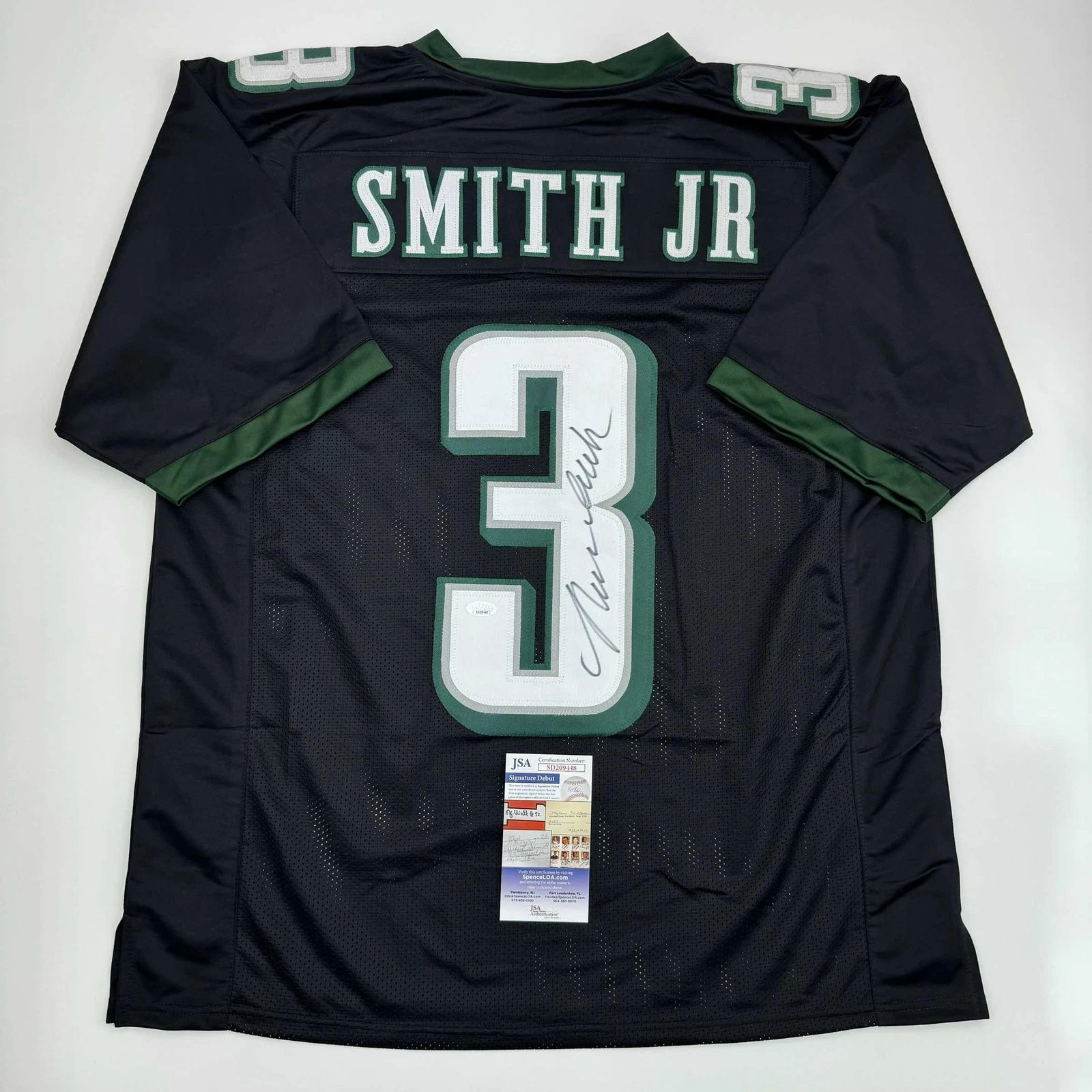 Autographed/Signed Nolan Smith Jr. Philadelphia Black Jersey JSA COA
