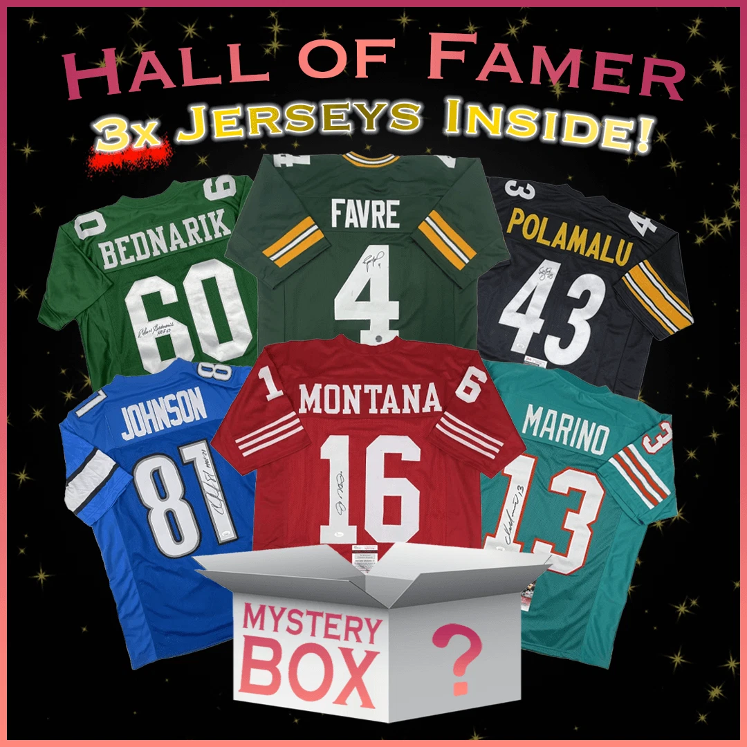 3x Hall of Famers Autographed/Signed Jerseys Mystery Box PSA JSA or BAS