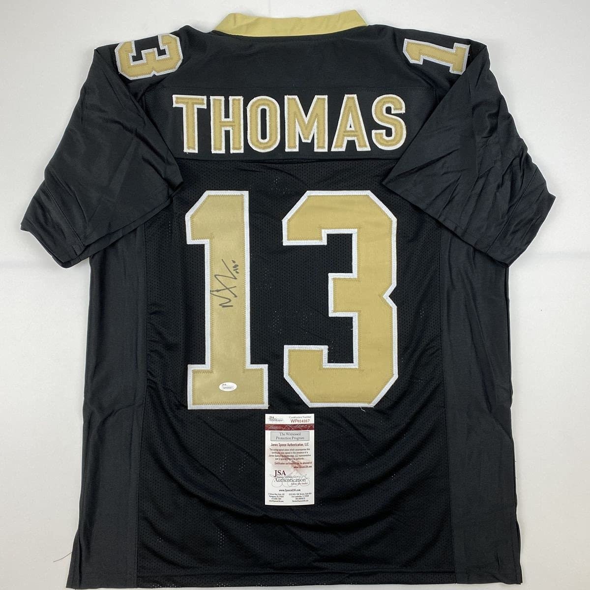 Autographed/Signed MICHAEL THOMAS New Orleans Black Jersey JSA COA Auto