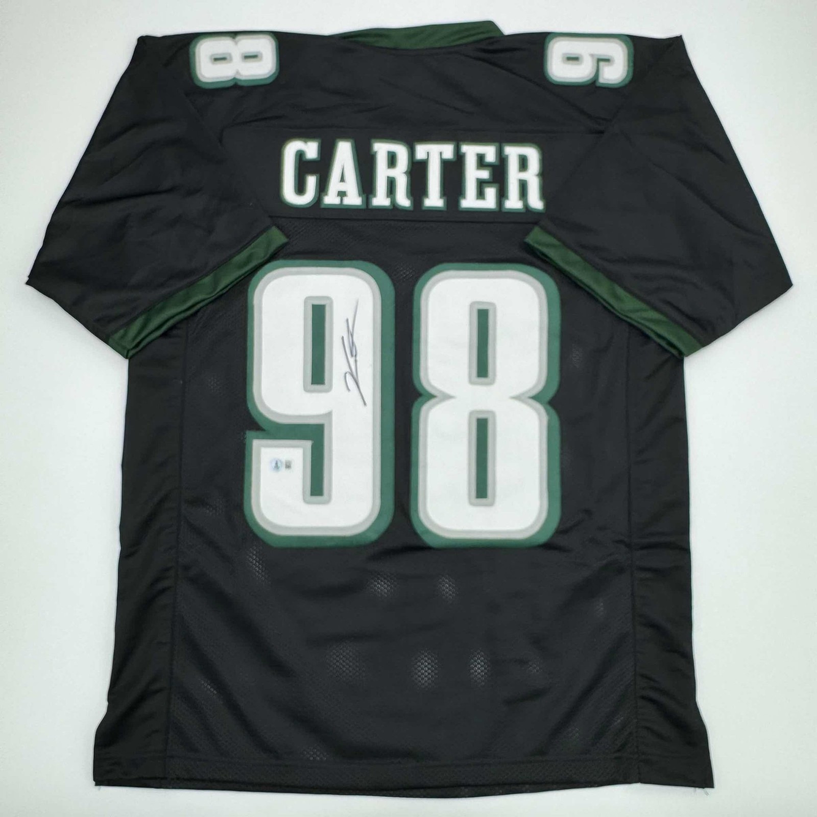 Autographed/Signed Jalen Carter Philadelphia Black Jersey Beckett COA