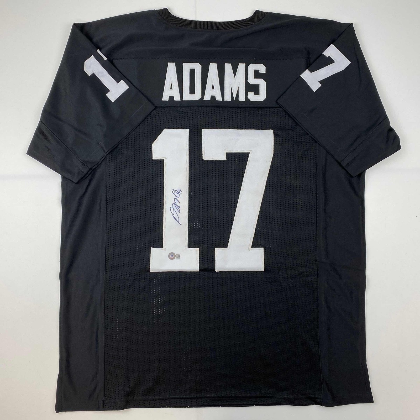 Autographed/Signed Davante Adams Las Vegas Oakland Black Jersey Beckett COA