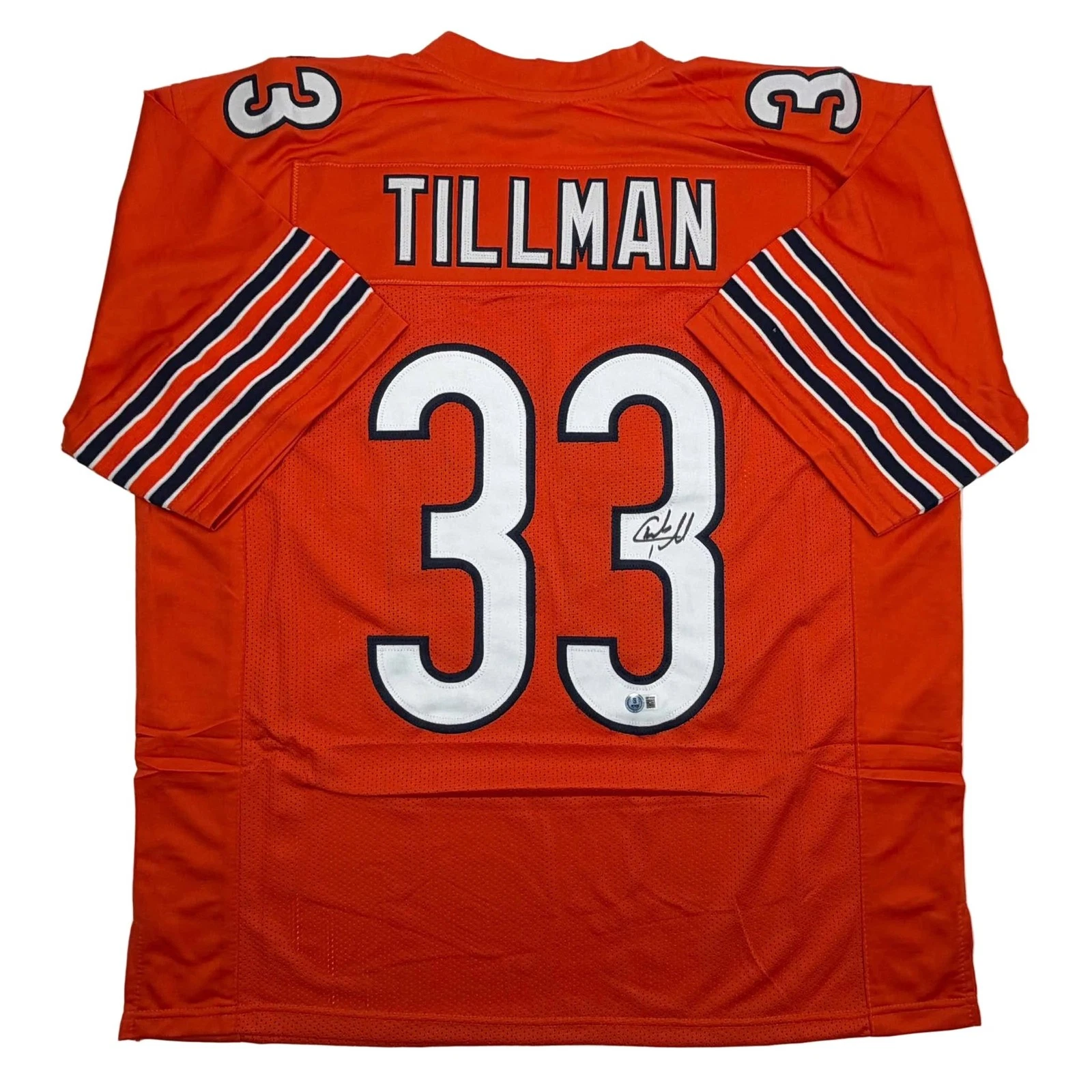 Autographed/Signed Charles Tillman Peanut Chicago Orange Jersey Beckett COA