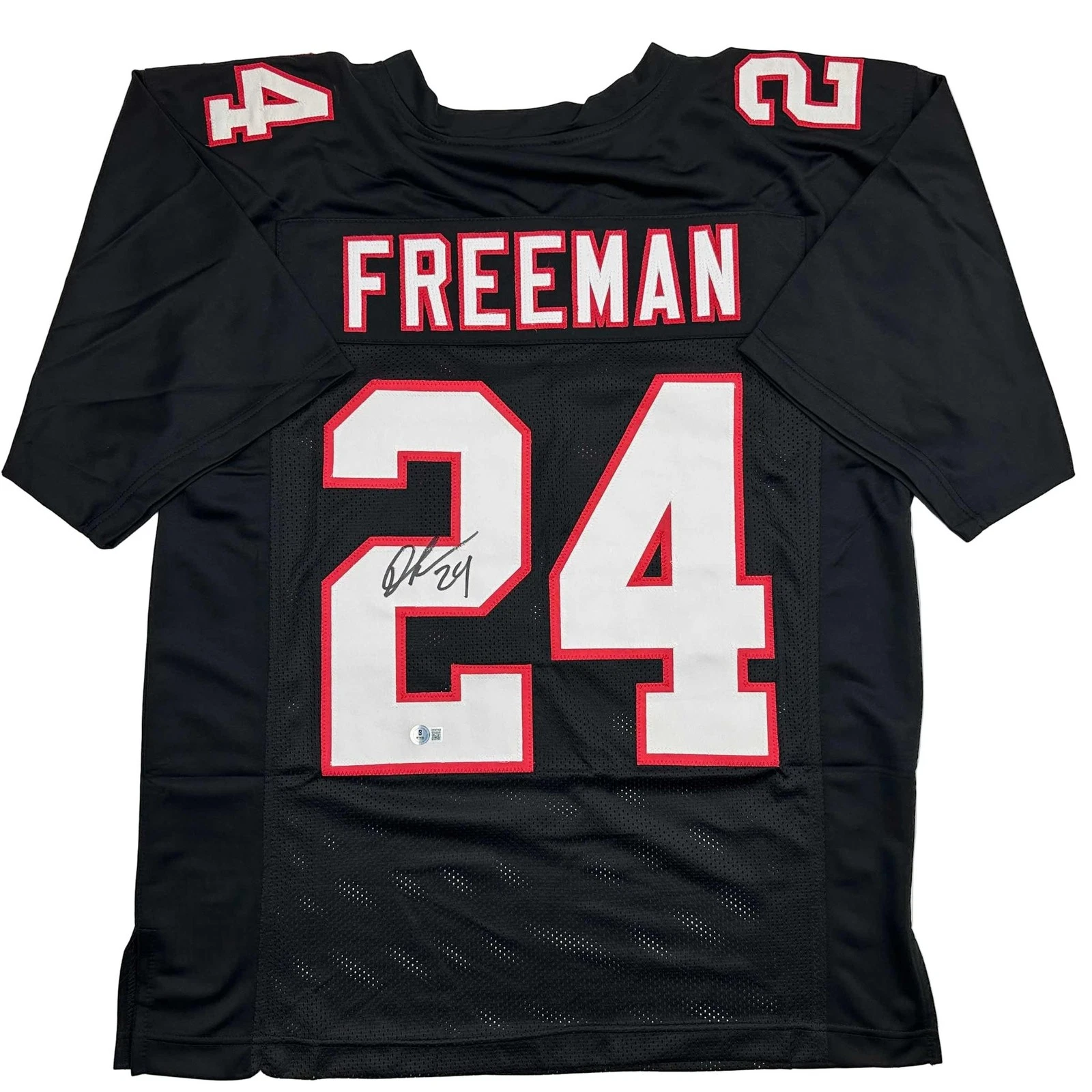 Autographed/Signed Devonta Freeman Atlanta Retro Black Jersey Beckett COA