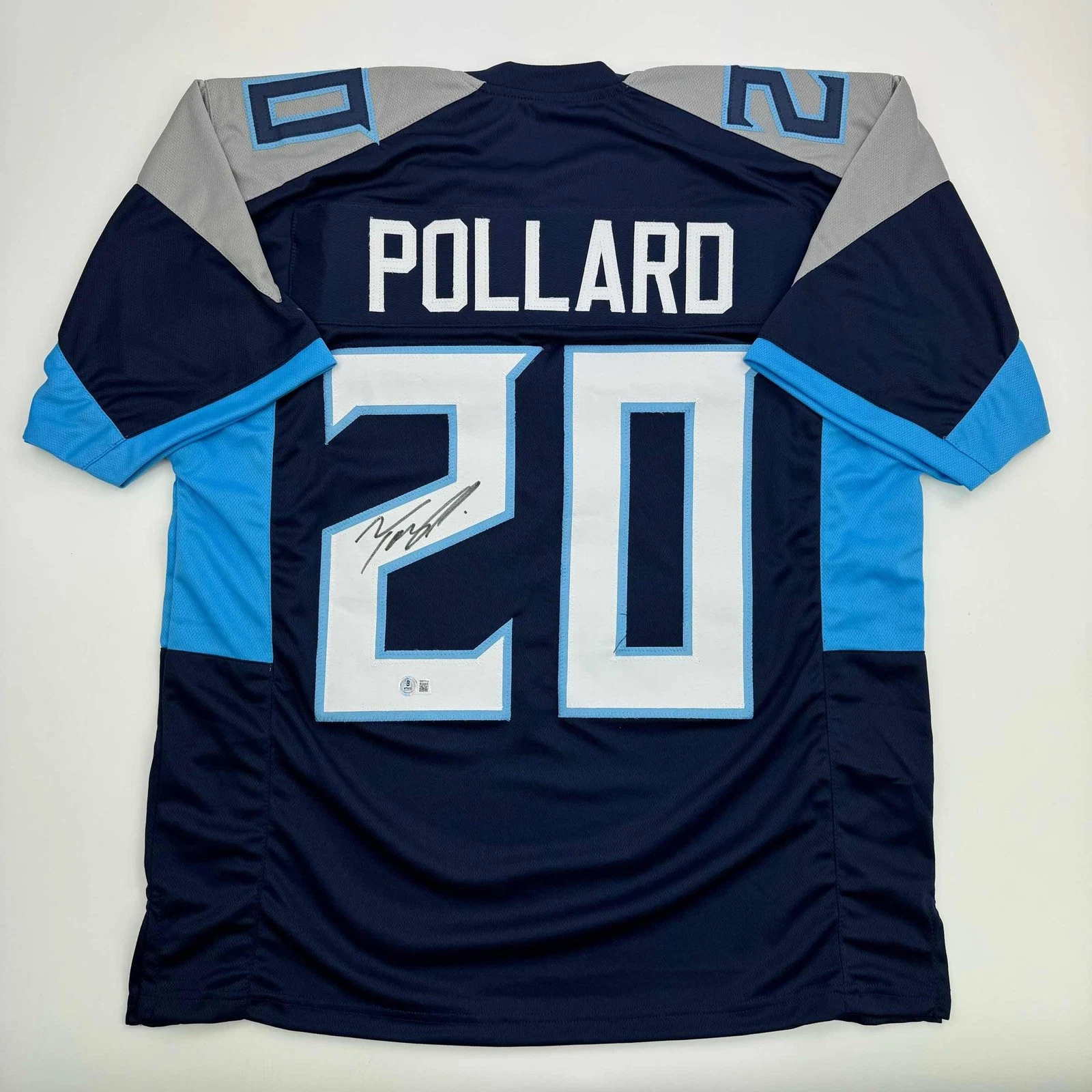 Autographed/Signed Tony Pollard Tennessee Blue Jersey Beckett BAS COA
