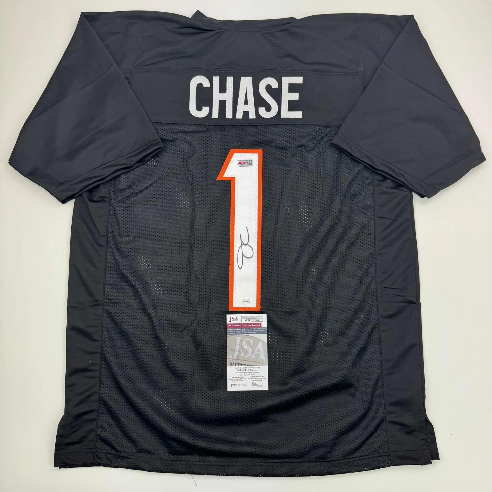 Autographed/Signed Ja'Marr Chase Cincinnati Black Jersey Beckett COA