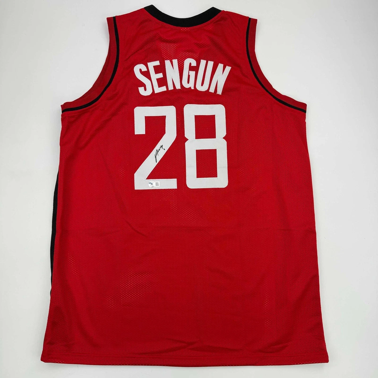 Autographed/Signed Alperen Sengun Houston Red Jersey Beckett BAS COA