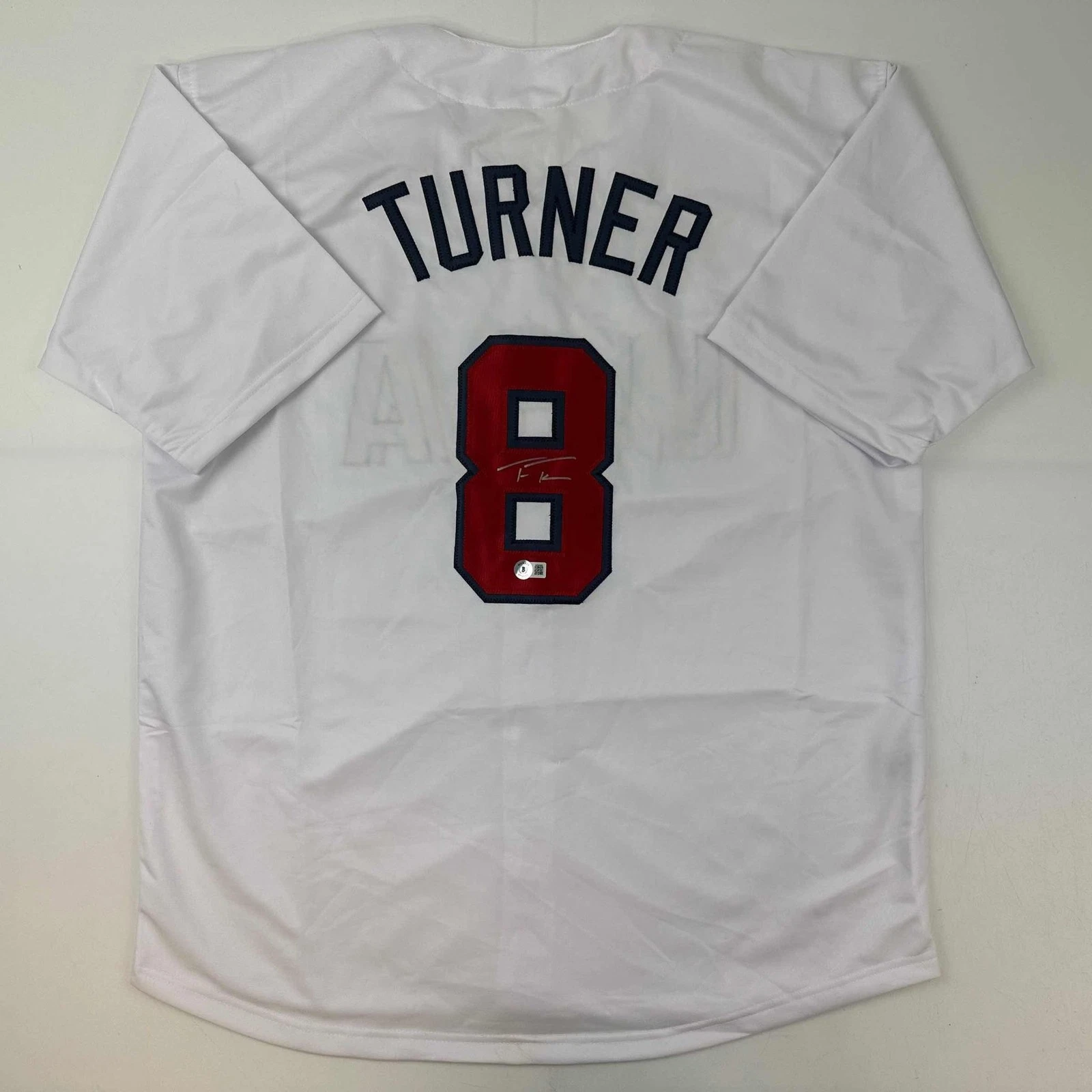 Autographed/Signed Trea Turner USA World Classic Jersey Beckett BAS COA
