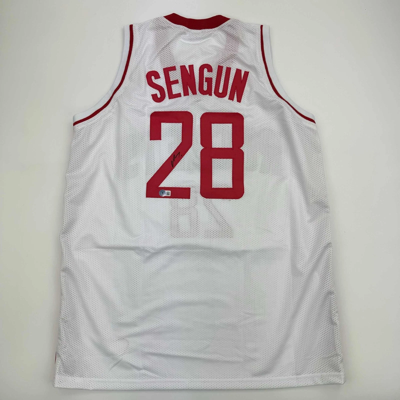Autographed/Signed Alperen Sengun Houston White Jersey Beckett COA