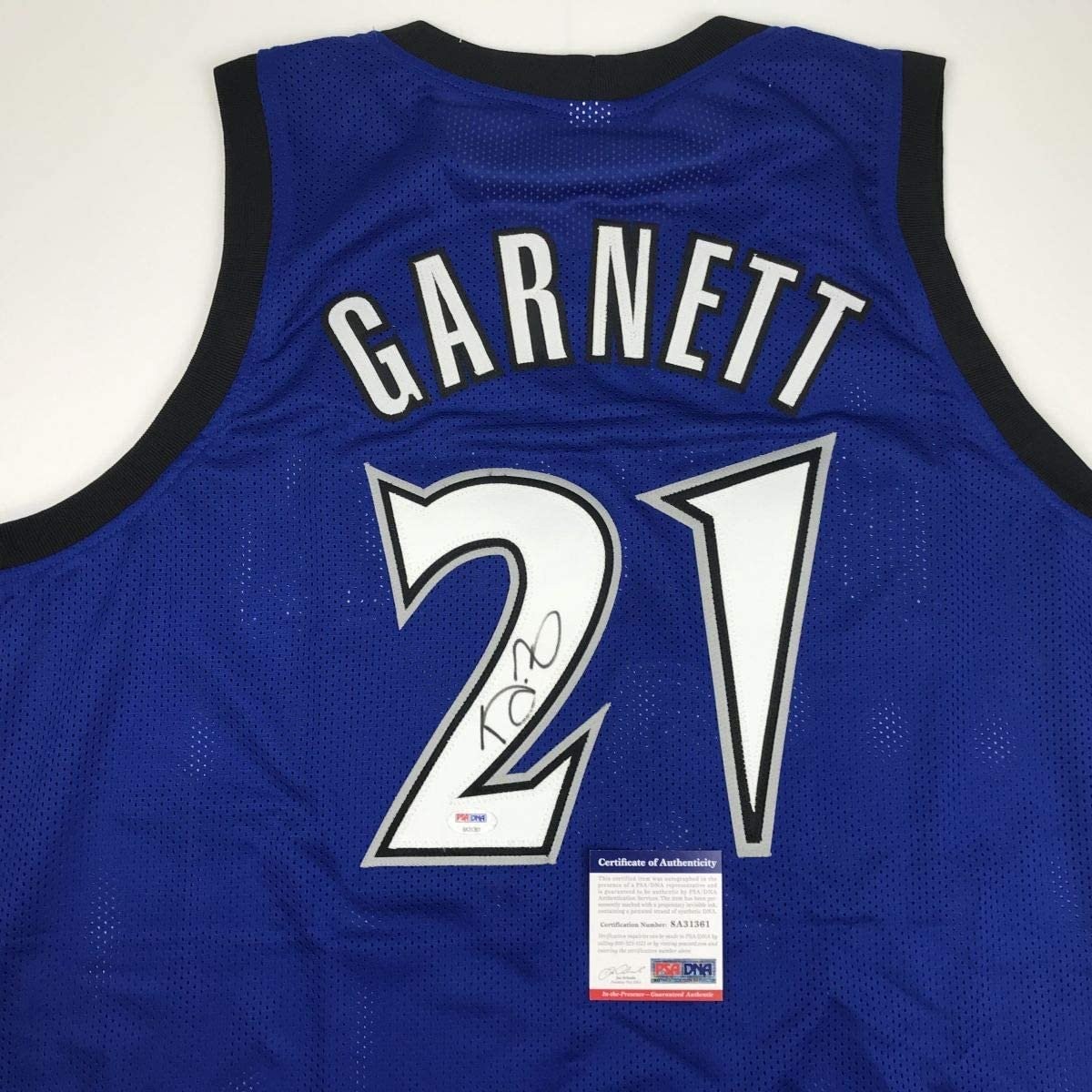 Autographed/Signed Kevin Garnett Minnesota Blue Jersey PSA/DNA COA