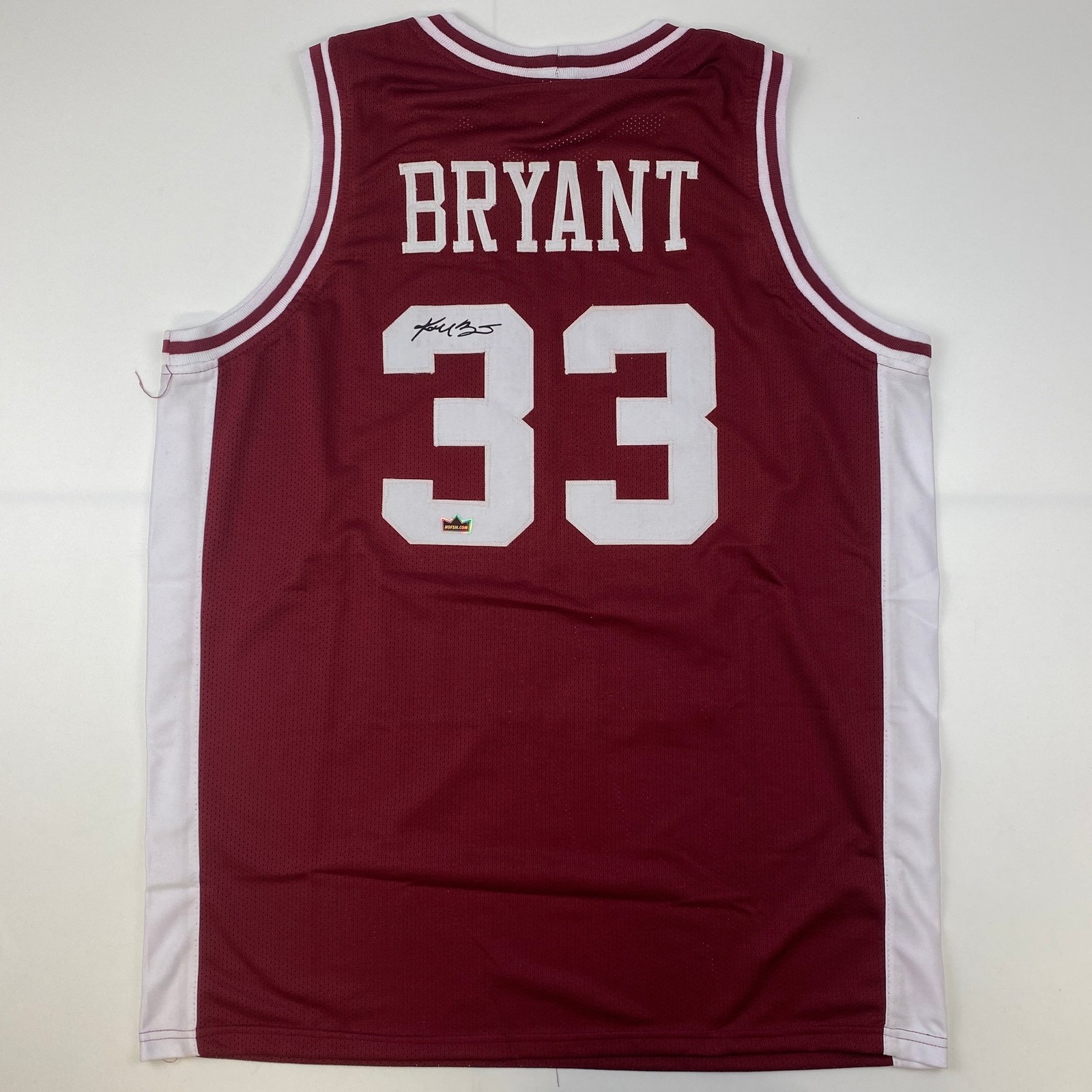 Facsimile Autographed Kobe Bryant Lower Merion Maroon Auto Jersey Size XL