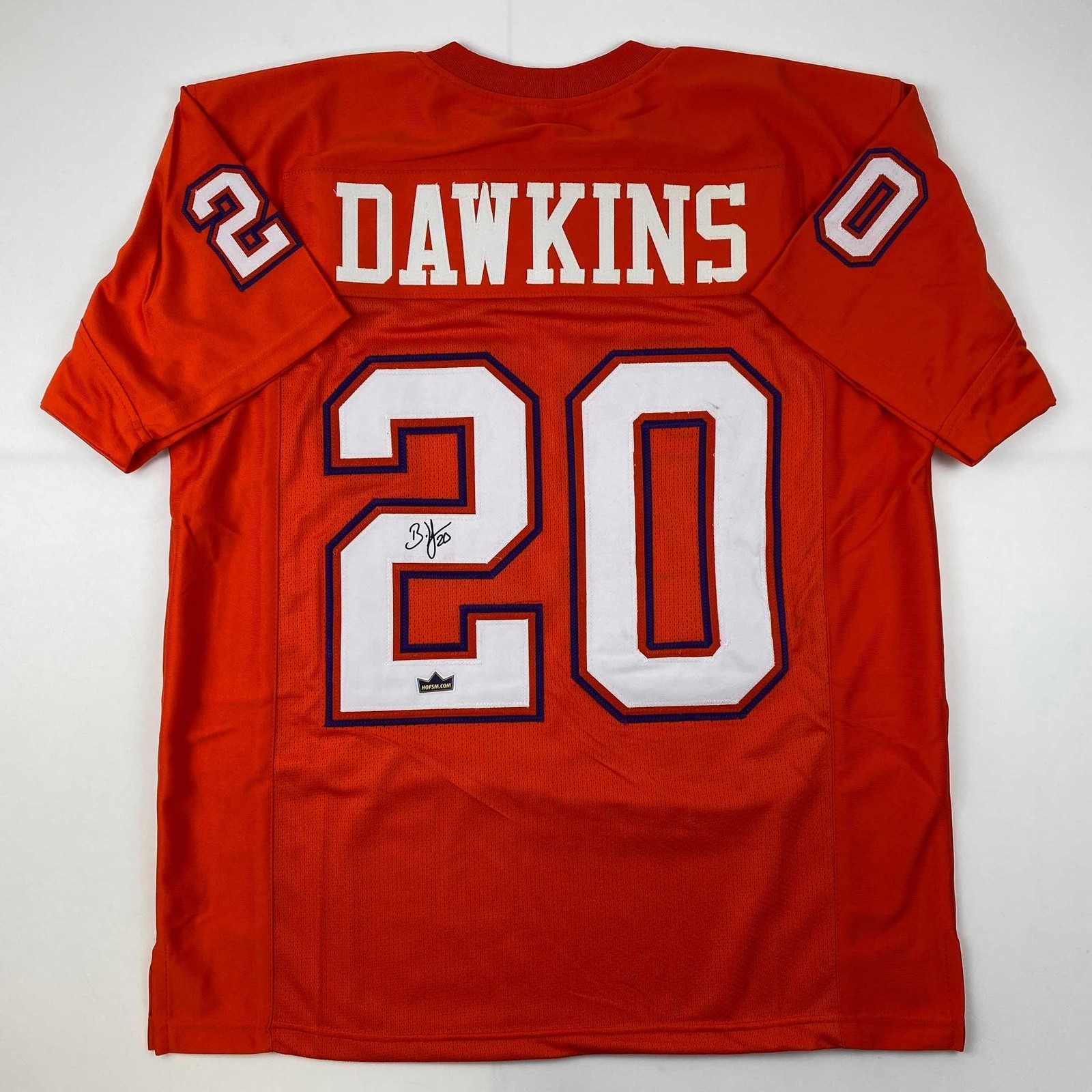 Facsimile Autographed Brian Dawkins Clemson Orange Jersey Size Men's XL