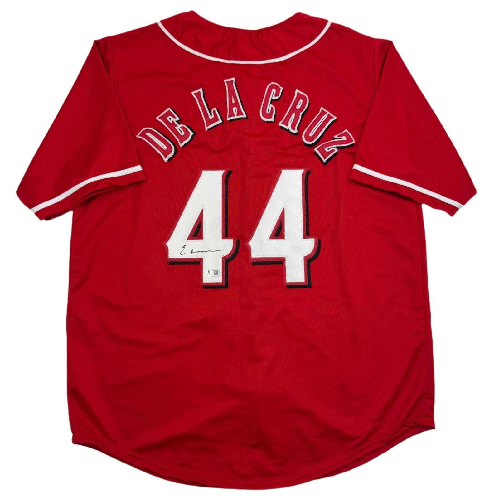 Autographed/Signed Elly De La Cruz Cincinnati Red Jersey Beckett COA