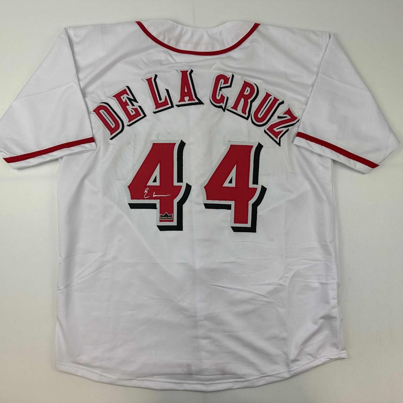 Facsimile Autographed Elly De La Cruz Cincinnati White Jersey Men's XL