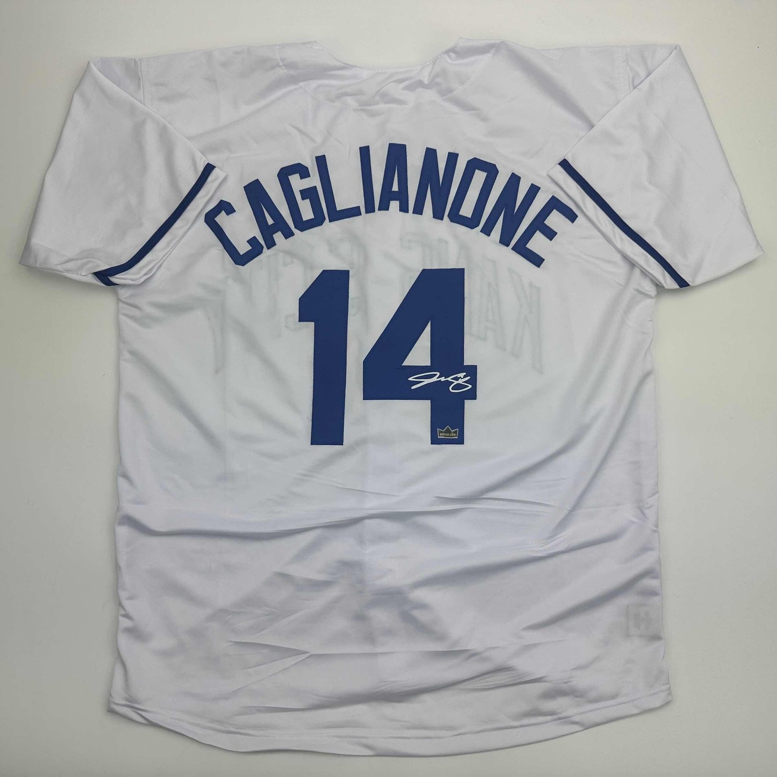 Facsimile Autographed Jac Caglianone Kansas City White Jersey Men's XL