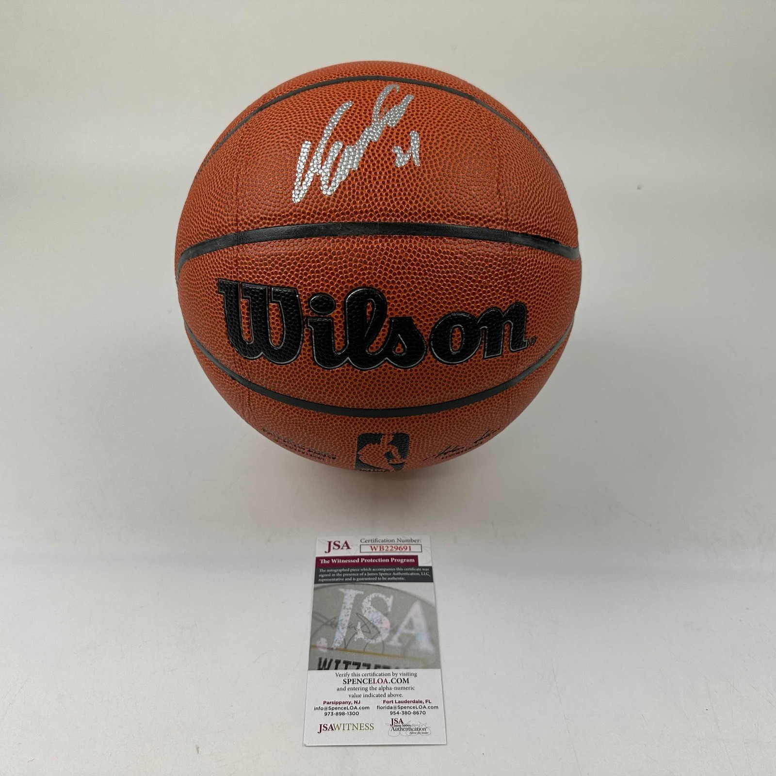 Autographed/Signed Dominique Wilkins Hawks Full Size Wilson JSA COA