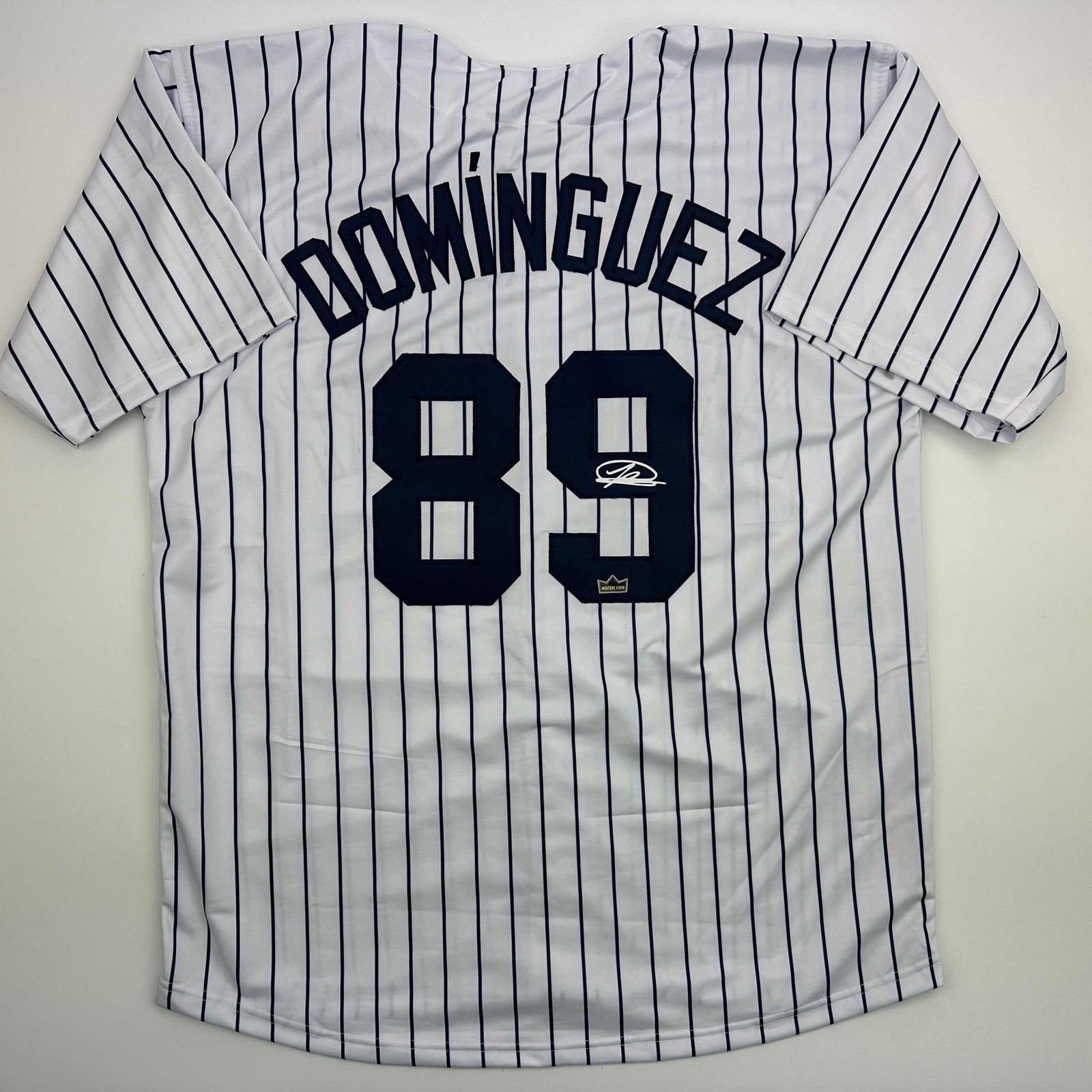 Facsimile Autographed Jasson Dominguez New York Pinstripe Auto Jersey XL